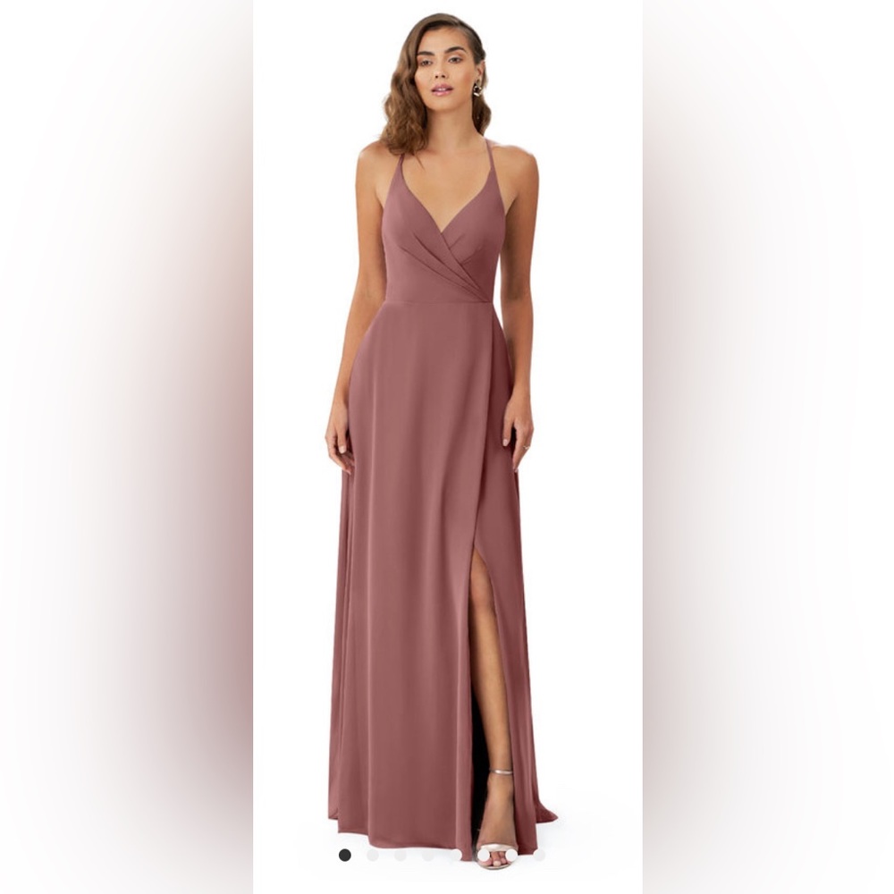 Azazie Davis desert rose bridesmaid dress